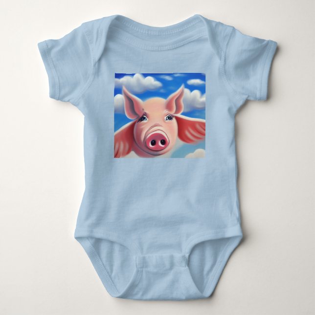 Body Para Bebê Flying Pig (Frente)