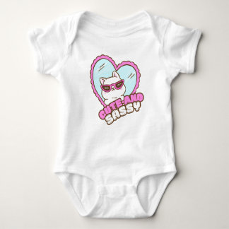 Body Para Bebê Fofa Com Um Lado de Sassy | Gato Sassy Rosa Engraç