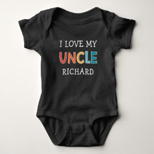 Body Para Bebê Fofo Personalizado Eu Amo Meu Tio Melhor Retro
