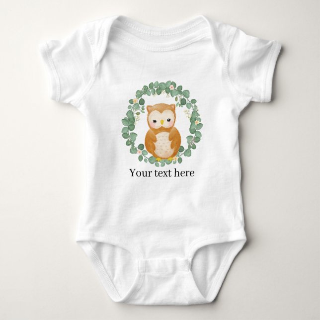 Body Para Bebê fofo unisex baby owt adiciona texto (Frente)