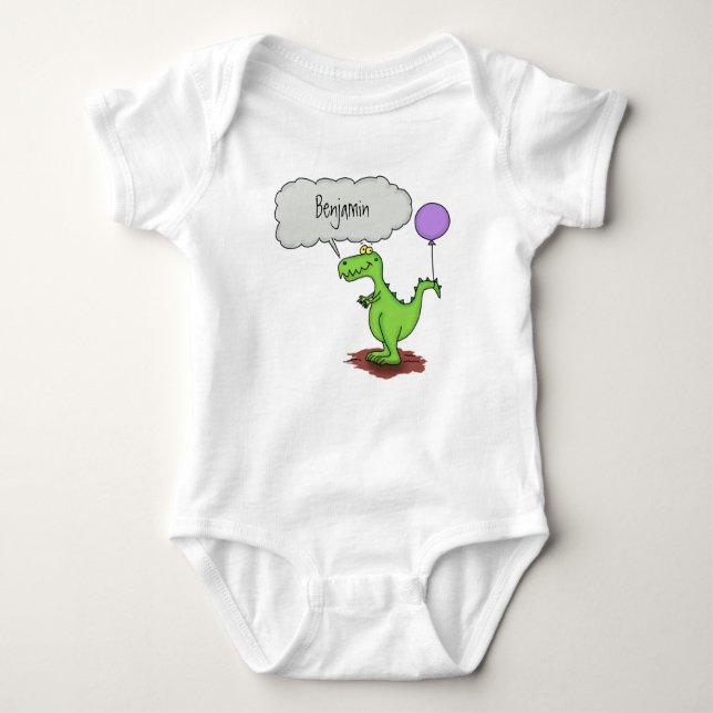 Body Para Bebê Fogo giro em forma de cartoon verde e engraçado (Frente)