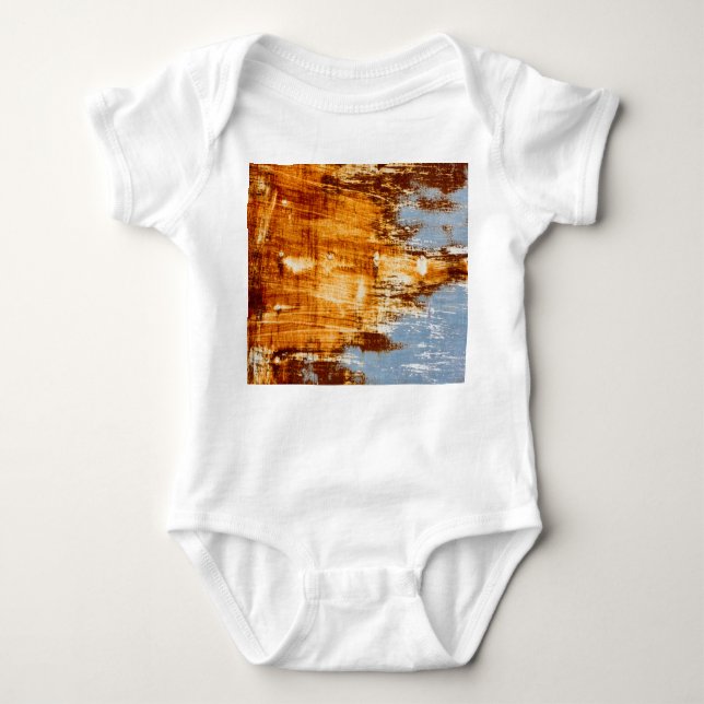 Body Para Bebê Folha de aço ferrugem, fundo texturizado. (Frente)