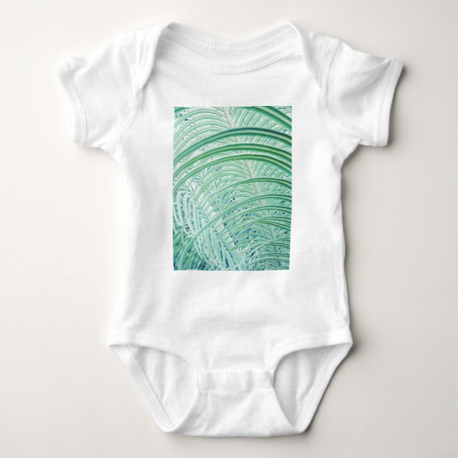 Body Para Bebê Folha de Palmeira de Planta Verde Macia (Frente)