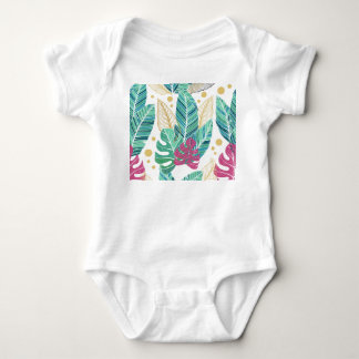 Body Para Bebê Folhas botânicas tropicais, design de colheita con
