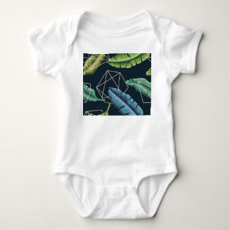 Body Para Bebê Folhas de abstrato: Linha Poligonal Sem Costura.