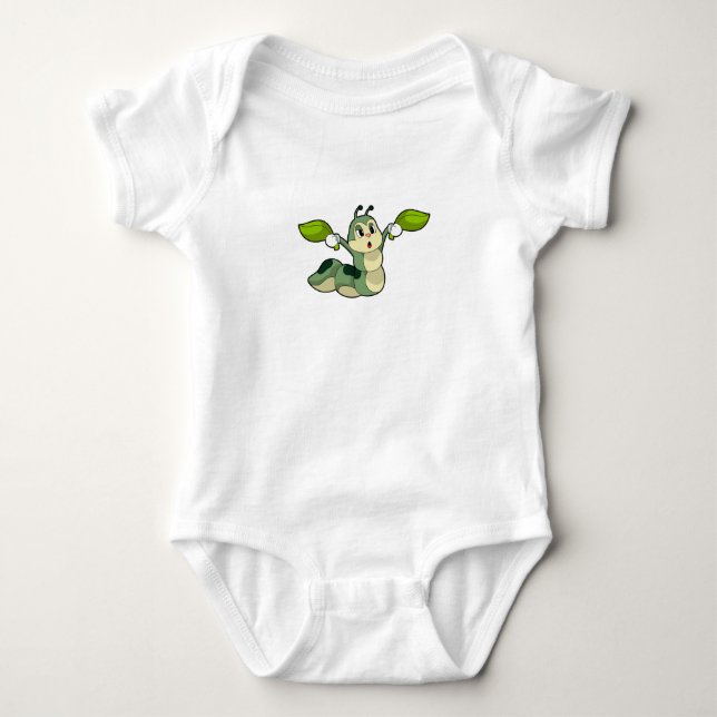 Body Para Bebê Folhas de lagartas (Frente)