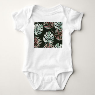 Body Para Bebê Folhas de palma, monstera: aquarela tropical.