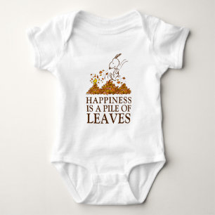 Body Para Bebê Folhas de Snoopy & Woodstock