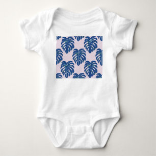 Body Para Bebê Folhas Tropicais Fashionáveis Padrão Sem Costura