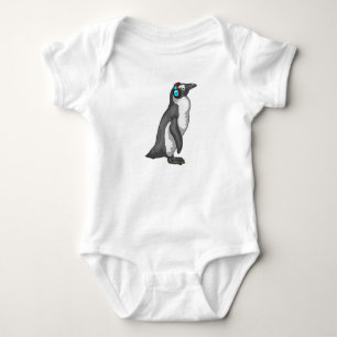 Body Para Bebê Fone de ouvido para música pinguim