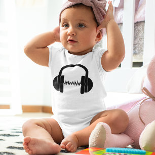 Body Para Bebê Fones de ouvido de DJ para bebé, Bodysuit para beb