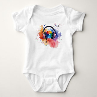 Body Para Bebê Fones de ouvido isolados de aquarelas de vibrações