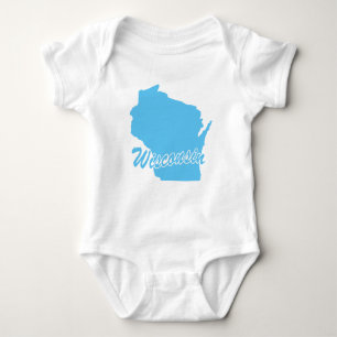 Body Para Bebê Forma do Estado de Wisconsin