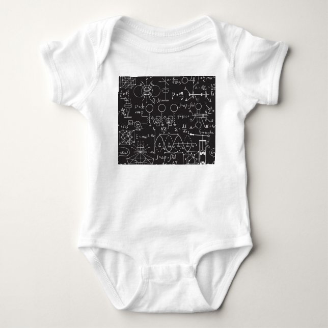 Body Para Bebê Fórmulas Científicas: Padrão de Cálculos do Quadro (Frente)