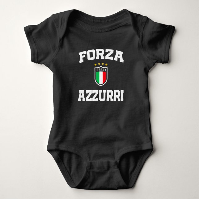 Body Para Bebê Forza Azzurri Italia Jersey 2021 Futebol Funs (Frente)
