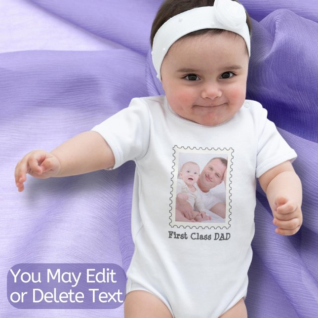 Body Para Bebê Foto do Carimbo do Cartaz do Pai de Primeira Class (Criador carregado)