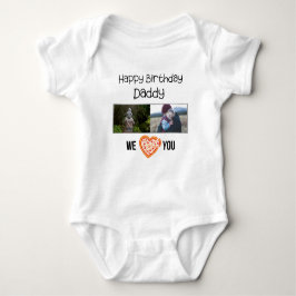 BODY PARA BEBÊ FOTO E TEXTO PERSONALIZADOS DO PAI DE ANIVERSÁRIO 