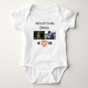 BODY PARA BEBÊ FOTO E TEXTO PERSONALIZADOS DO PAI DE ANIVERSÁRIO 