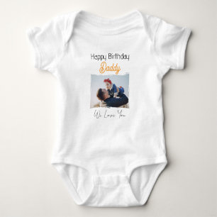 BODY PARA BEBÊ FOTO E TEXTO PERSONALIZADOS DO PAI DE ANIVERSÁRIO 