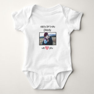 BODY PARA BEBÊ FOTO E TEXTO PERSONALIZADOS DO PAI DE ANIVERSÁRIO