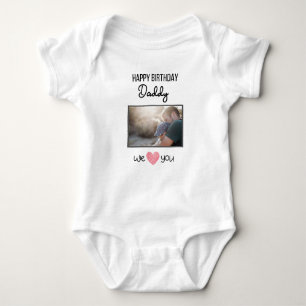 BODY PARA BEBÊ FOTO E TEXTO PERSONALIZADOS DO PAI DE ANIVERSÁRIO 