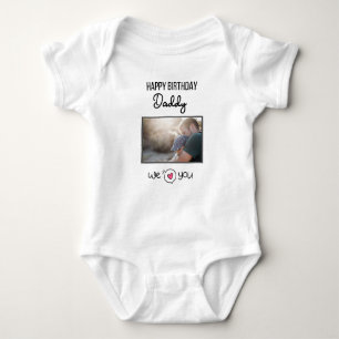 BODY PARA BEBÊ FOTO E TEXTO PERSONALIZADOS DO PAI DE ANIVERSÁRIO 