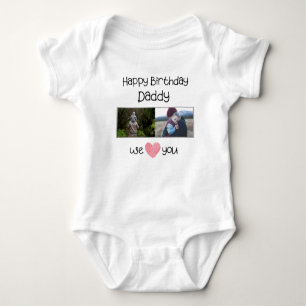 BODY PARA BEBÊ FOTO E TEXTO PERSONALIZADOS DO PAI DE ANIVERSÁRIO