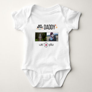 BODY PARA BEBÊ FOTO E TEXTO PERSONALIZADOS DO PAI DE ANIVERSÁRIO 