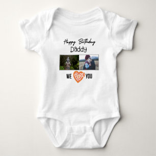 BODY PARA BEBÊ FOTO E TEXTO PERSONALIZADOS DO PAI DE ANIVERSÁRIO