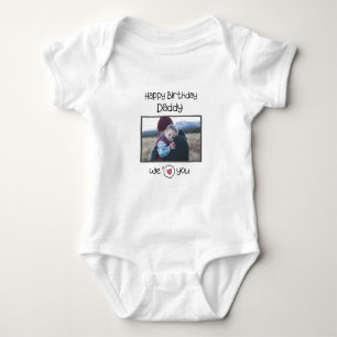 BODY PARA BEBÊ FOTO E TEXTO PERSONALIZADOS DO PAI DE ANIVERSÁRIO