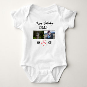 BODY PARA BEBÊ FOTO E TEXTO PERSONALIZADOS DO PAI DE ANIVERSÁRIO