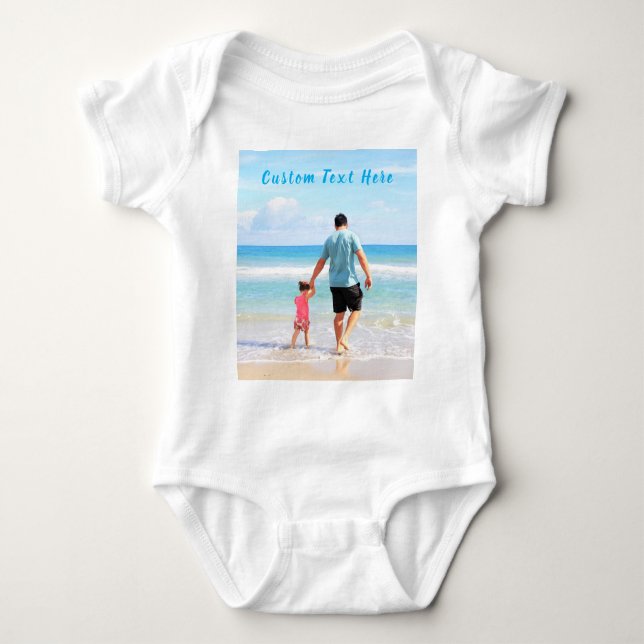 Body Para Bebê Foto e texto personalizados - seu próprio Design - (Frente)