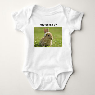 Body Para Bebê Foto engraçada protegida por coelho