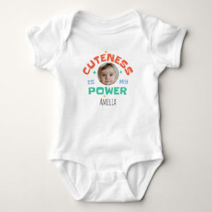 Body Para Bebê Foto & Nome Personalizados “A Doçura É Meu Poder”