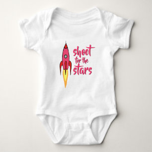 Body Para Bebê Foto para a Stars Foguete Gelado Garota Inspirador