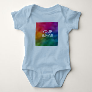 Body Para Bebê Foto personalizada de adição de Modelo azul claro
