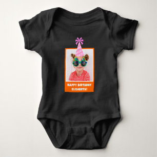Body Para Bebê Foto Personalizada de Criança Feliz Aniversário co