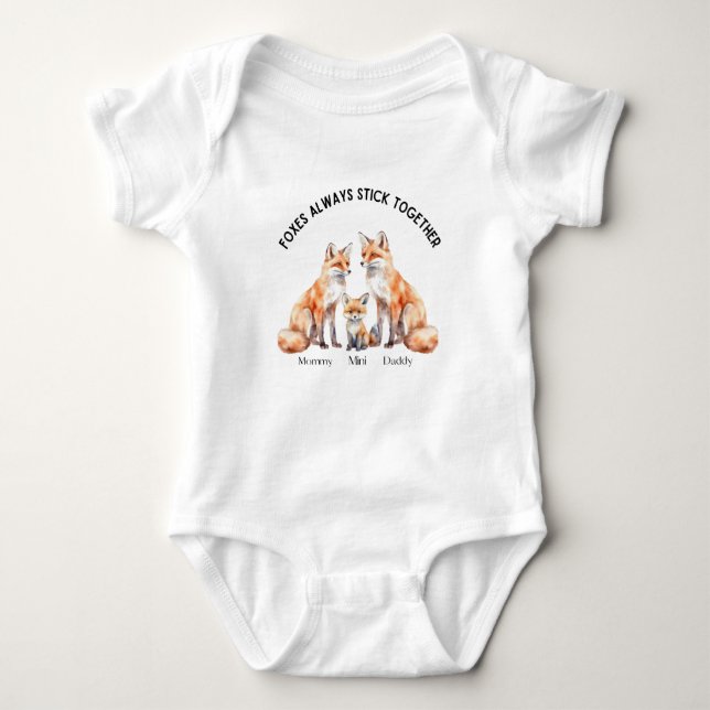 Body Para Bebê Fox always stick together - baby bodysuit (Frente)