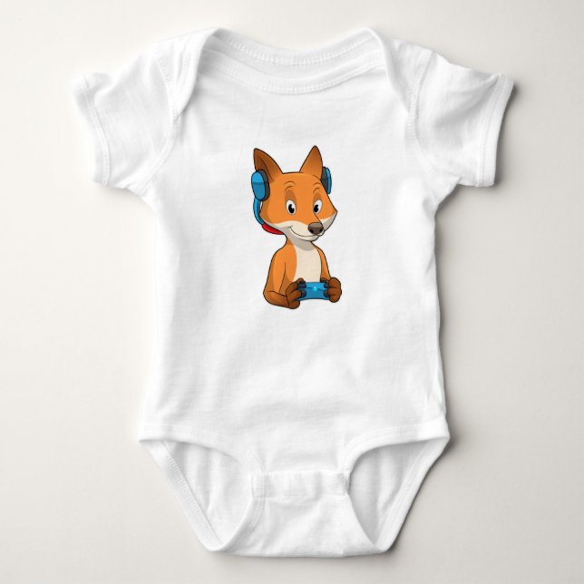 Body Para Bebê Fox como Jogador com Joystick (Frente)