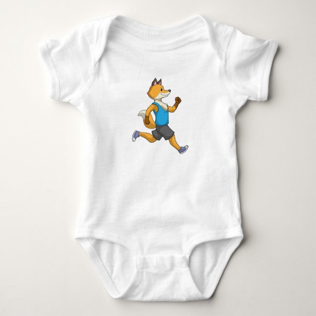Body Para Bebê Fox como Runner em Execução (Frente)