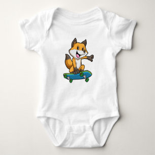 Body Para Bebê Fox como skater com skate