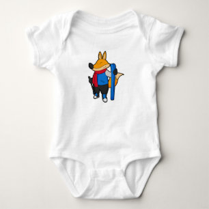 Body Para Bebê Fox como Skier com Esqui