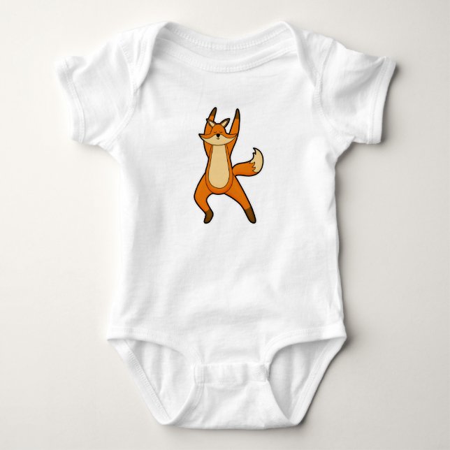 Body Para Bebê Fox no Yoga Stretching (Frente)