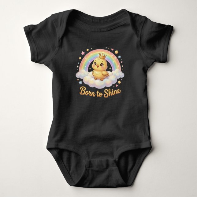 Body Para Bebê Franguinho Ensolarado – Nascido para Brilhar (Frente)