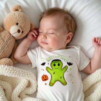 Body Para Bebê Frankenstein Bonito Homem de Gengibre Halloween
