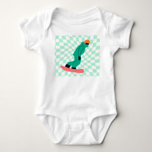 Body Para Bebê Freeride Snowboarder Em Traje Verde Verificado