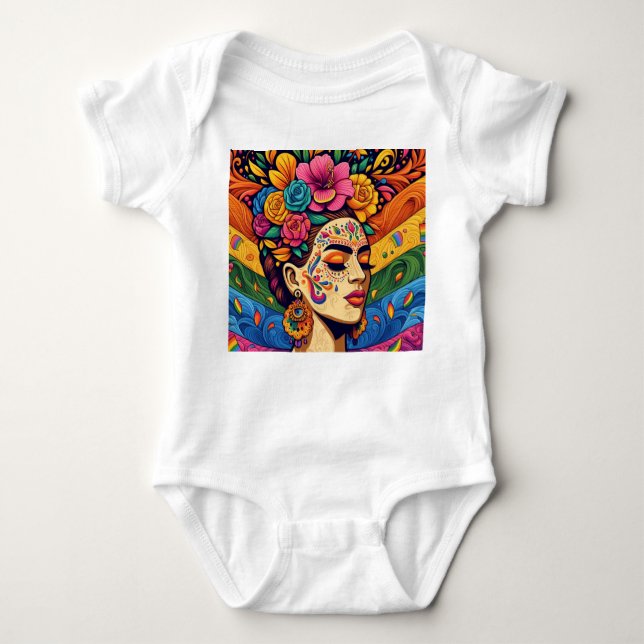 Body Para Bebê Frida inspirada (Frente)