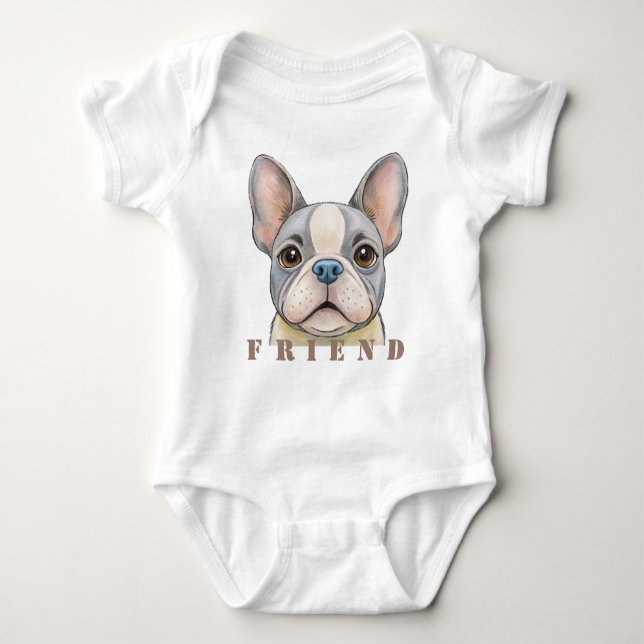 Body Para Bebê Friend Bulldog (Frente)