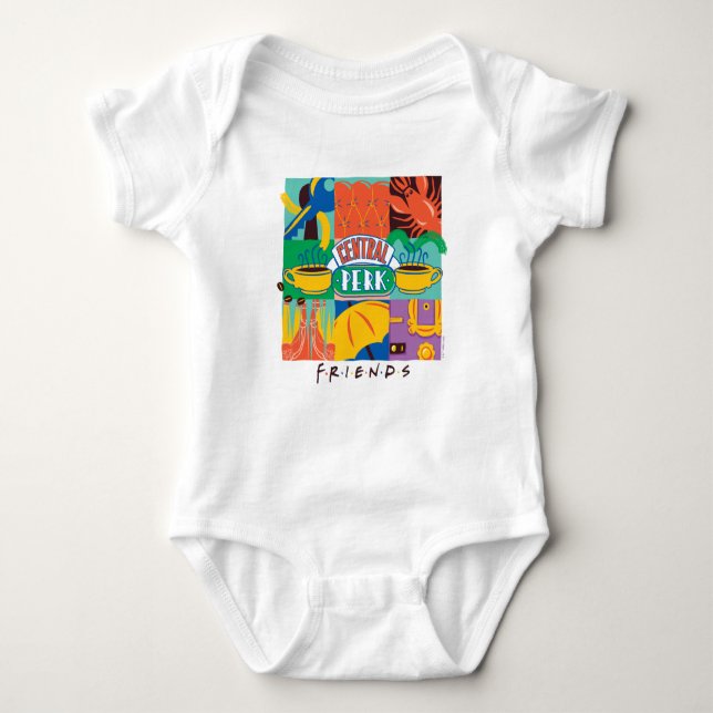 Body Para Bebê FRIENDS™ | Central Perk Gráfico Vibrante (Frente)