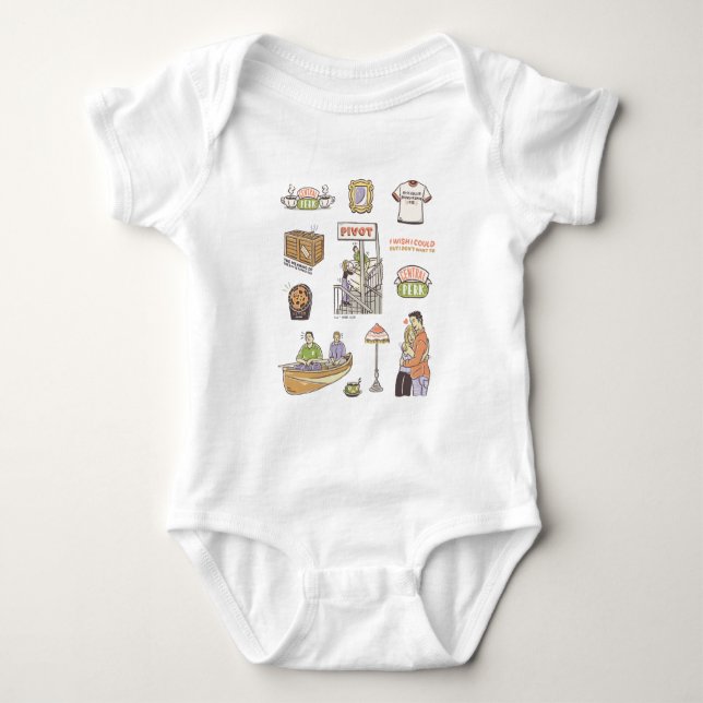 Body Para Bebê FRIENDS™ | Ícones Desenho Animado (Frente)